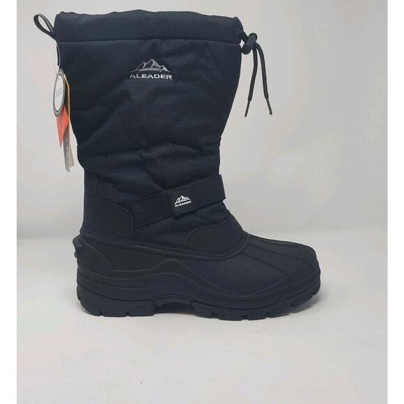 ALEADER Winter Snow Boots Mens Size 10 Black Insulated Waterproof Vegan main image 13